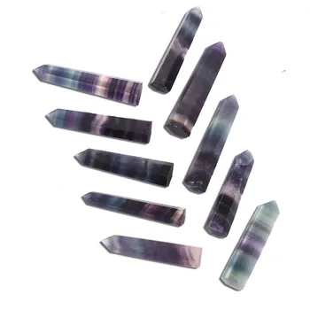 Prirodni Kristal, Fluorit Šarene Prugasta Kristal Kvarca Fluorit je Kamen Spot Liječeći Šestokutno Kamen Za Obradu Palicama 4,5-6,5 cm