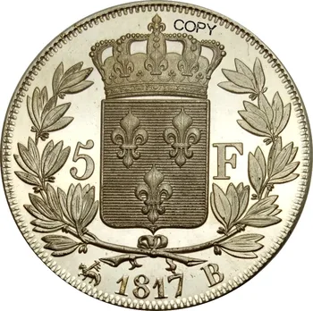 Francuska 5 franaka Louis XVIII ROI DE 1817 A 1817 B 1817 BB 1817 D 1817 H 1817 L Kovanice od mesinga sa srebrnim premazom