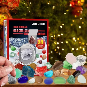 24 Dana Liječeći Crystal Advent Kalendar 2021 Poklon kutija Za Božićne Umjetničkog Zanata Advent Kalendar Novogodišnji Poklon Kristalna Kamena