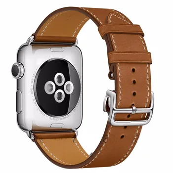 Metalna Kopča za implementaciju Remen od prave kože za Apple Watch Serije 1 2 3 4 5 Полнозернистый kožni remen za iWatch 38/40 42/44 mm